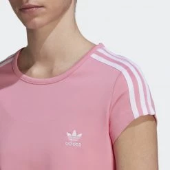 ΧΟΝΔΡΙΚΟ ΕΜΠΟΡΙΟ 😍 T-shirts | Μπλούζα κοντό μανίκι Adidas Originals Adicolor Classics Crop 3-Stripes Tee PINK 🎉 -Deals Hoka Store adidas originals adicolor classics crop 3 stripes tee 3