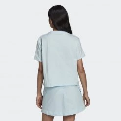 Εκπτωση 🔔 T-shirts | Μπλούζα κοντό μανίκι Adidas Originals Adicolor Classics Poplin Back Loose Tee BLUE 🔔 -Deals Hoka Store adidas originals adicolor classics poplin back loose tee 7