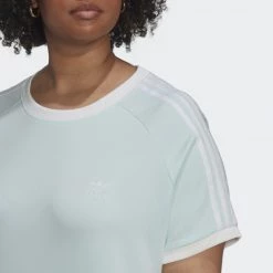 Προώθηση 😉 T-shirts | Μπλούζα κοντό μανίκι Adidas Originals Adicolor Classics Slim 3-Stripes Tee (Plus Size) BLUE 🤩 -Deals Hoka Store adidas originals adicolor classics slim 3 stripes tee plus size 9