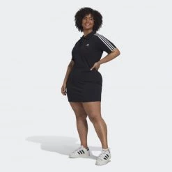 Best Pirce 🥰 Φορέματα | Φούστες Adidas Originals Adicolor Classics Tee 👗 Dress (Plus Size) BLACK 🔔