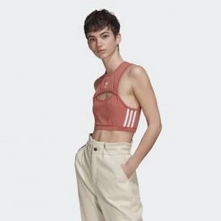 Φτηνός ⭐ T-shirts | Μπλούζα κοντό μανίκι Adidas Originals Adicolor Classics Tight Top BROWN 😍