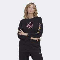 Νέος 😉 Μπλούζα Μακρύ Μανίκι Adidas Originals Always Original Graphic Long Sleeve Tee BLACK 👍