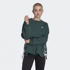 Προϋπολογισμός 😀 Μπλούζα Μακρύ Μανίκι Adidas Originals Always Original Laced Crew Sweatshirt GREEN 💯