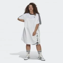 Αγορά 😍 Φορέματα | Φούστες Adidas Originals Always Original Laced Tee 👗 Dress (Plus Size) WHITE 👏