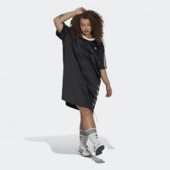 Flash Sale 🎉 Φορέματα | Φούστες Adidas Originals Always Original Laced Tee 👗 Dress (Plus Size) BLACK ⭐