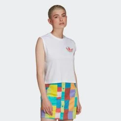 Καλύτερη πώληση 😉 Αμάνικα T-shirts Adidas Originals Γυναικεία Αμάνικη Μπλούζα WHITE 🛒