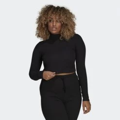 Φτηνός 💯 Μπλούζα Μακρύ Μανίκι Adidas Originals Γυναικεία Μπλούζα με Μακρύ Μανίκι Black 🧨