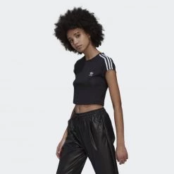 Flash Sale ❤️ T-shirts | Μπλούζα κοντό μανίκι Adidas Originals Γυναικείο Crop Top BLACK 👏