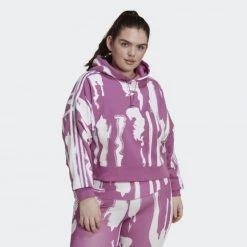 Αγορά 🥰 Μπλούζα Με Κουκούλα Adidas Originals Hoodie (Plus Size) Semi Pulse Lilac / White 😉