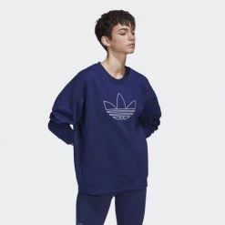 Προώθηση 🔥 Φούτερ Adidas Originals Oversized Crew Sweatshirt BLUE 🛒
