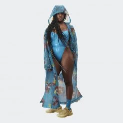 Η καλύτερη συμφωνία ❤️ Μπουφάν Adidas Originals Printed Organza Jacket Turquoise / Shock Cyan ⌛