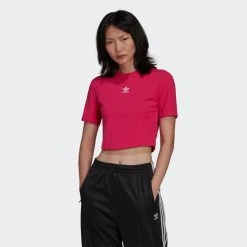 Flash Sale 🌟 T-shirts | Μπλούζα κοντό μανίκι Adidas Originals Adicolor Essentials Rib Γυναικείο Crop Top REAMAG ❤️