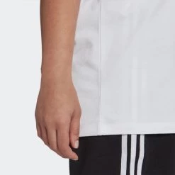Flash Sale 😉 T-shirts | Μπλούζα κοντό μανίκι Adidas Originals Adicolor Plus Size Γυναικείο T-shirt WHITE 🔥 -Deals Hoka Store adidas originals trefoil tee 15